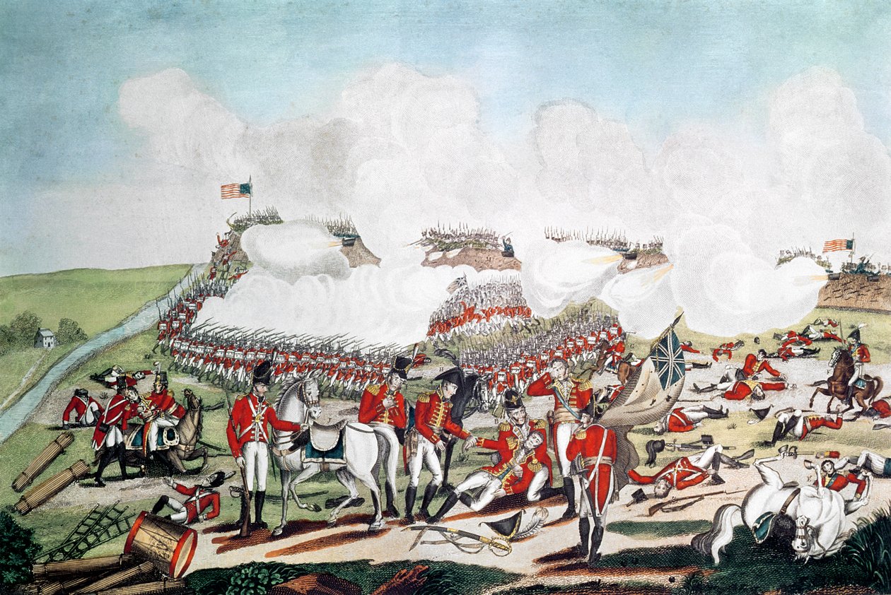La battaglia di New Orleans e la morte del Maggiore Generale Packenham, 8 gennaio 1815, inciso da Joseph Yeager, pubblicato nel 1817 da Benjamin West