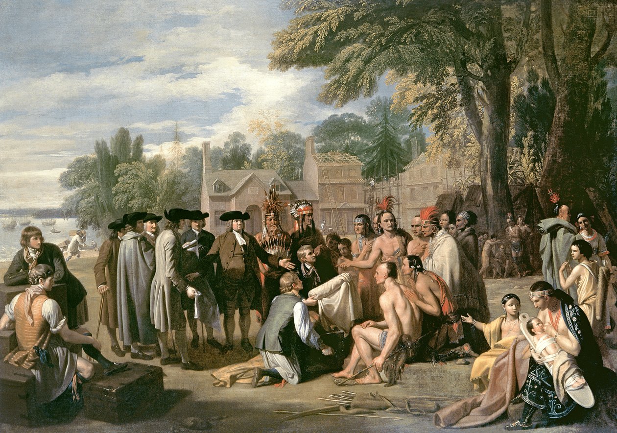 Il trattato di William Penn con gli indiani nel novembre 1683, 1771-72 da Benjamin West