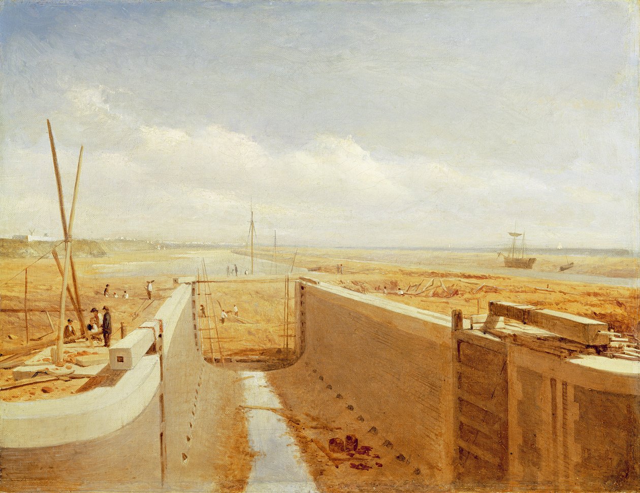 Canale in costruzione, possibilmente il Canale di Bude, c.1840 da Benjamin Williams Leader