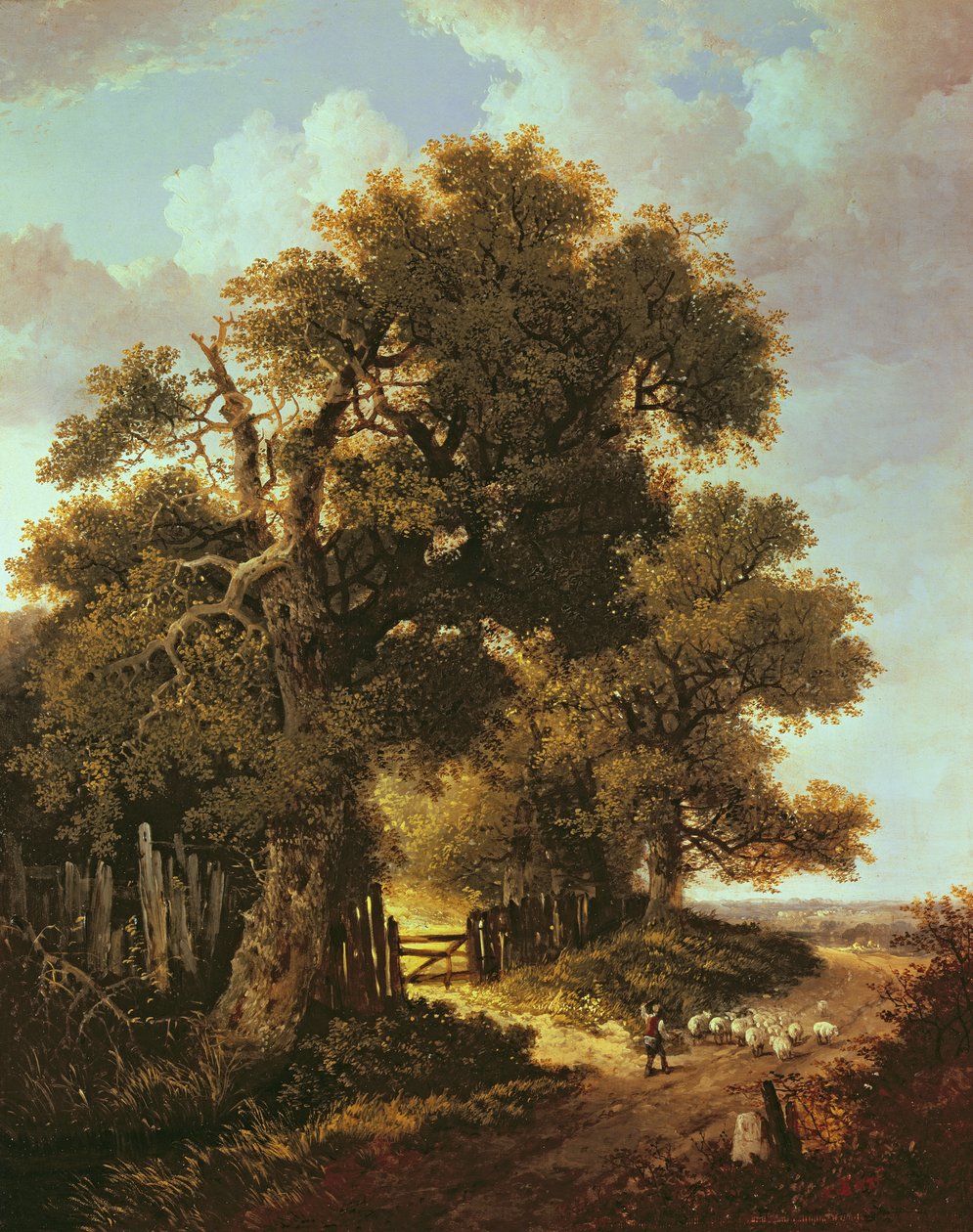 Paesaggio con giovane pastore da Benjamin Williams Leader