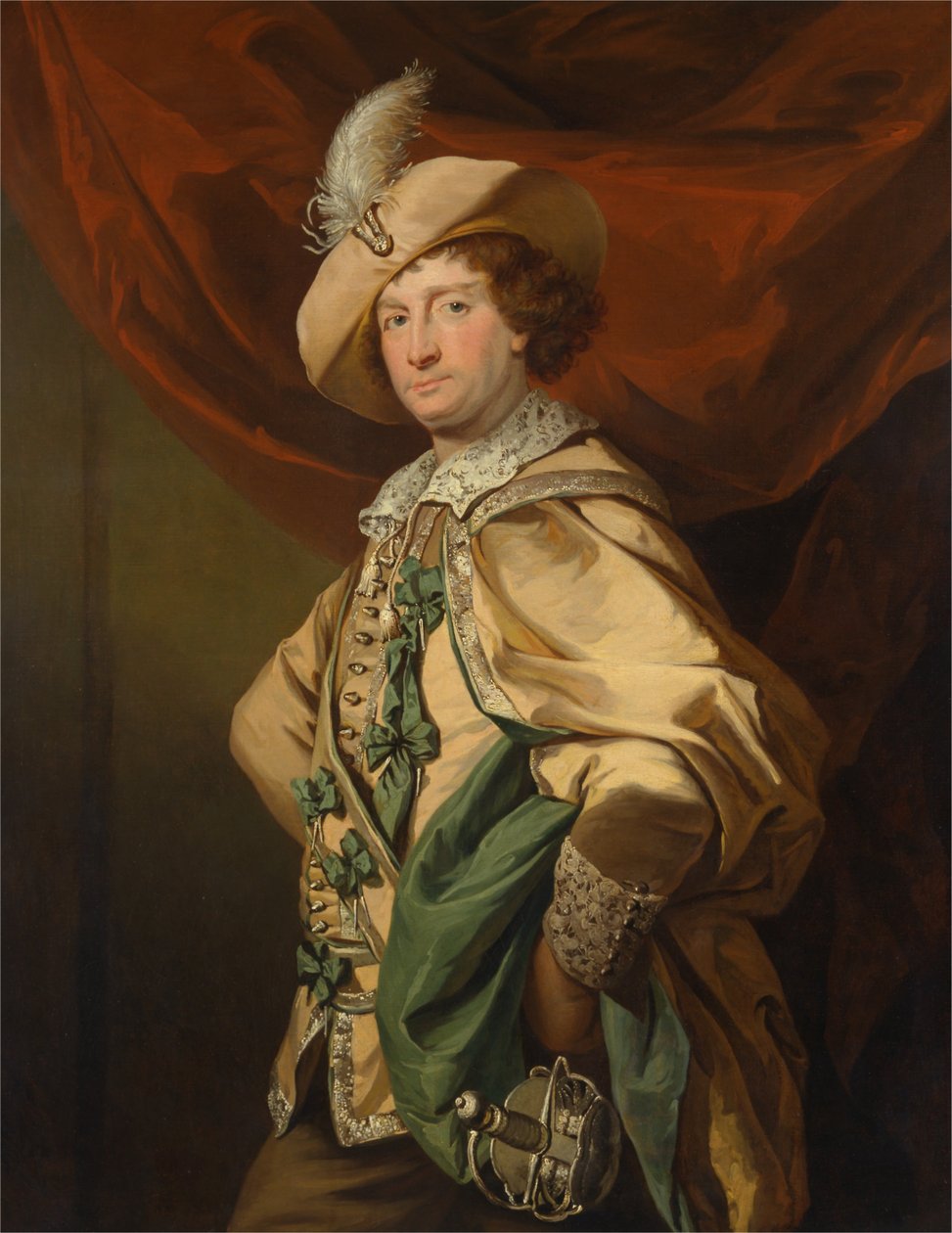 Henry Woodward come Petruchio in Catherine and Petruchio, una versione di Garrick di da Benjamin van der Gucht