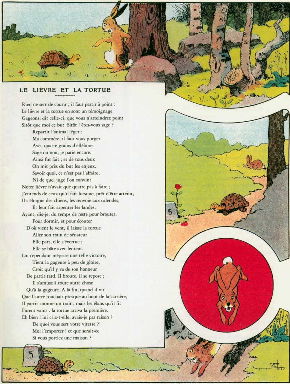 La lepre e la tartaruga, illustrazione da 
