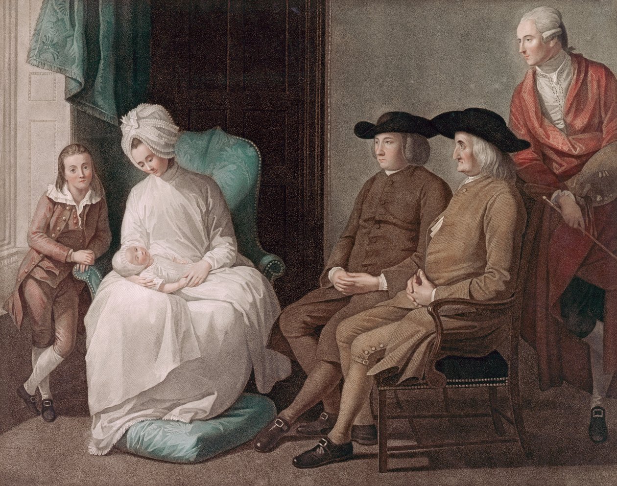 Mr West e famiglia di G.S e J.G Facius, stampato a Londra da John Boydell da Benjamin (after) West