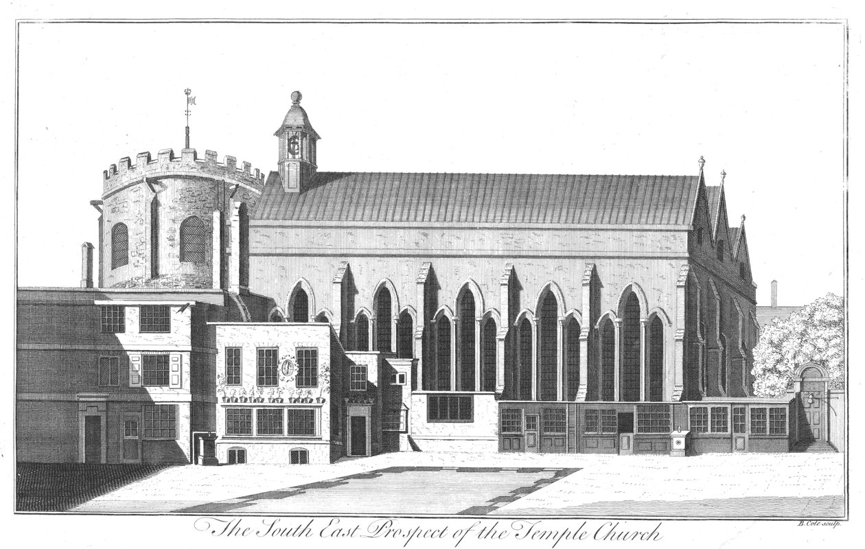 La prospettiva sud-est della Chiesa del Tempio, c1737 da Benjamin Cole