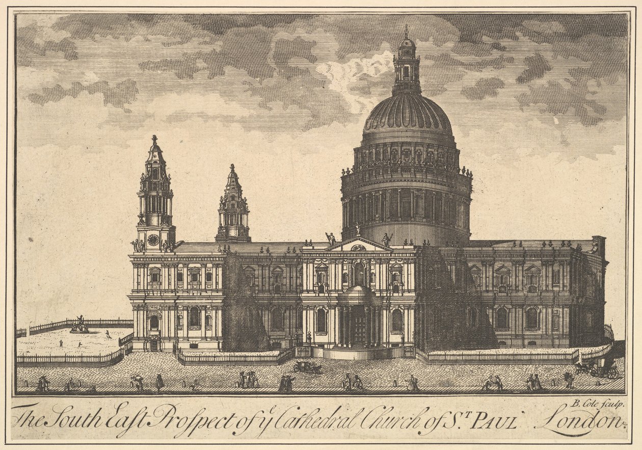 Prospetto Sud-Est della Cattedrale di St. Paul, Londra da Benjamin Cole