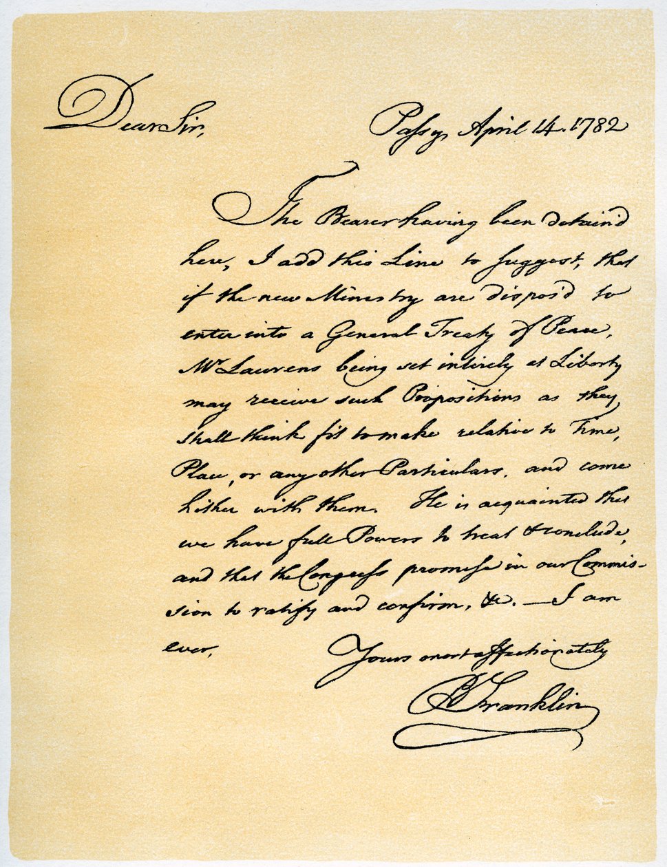 Lettera di Benjamin Franklin a David Hartley MP, 14 aprile 1782 da Benjamin Franklin