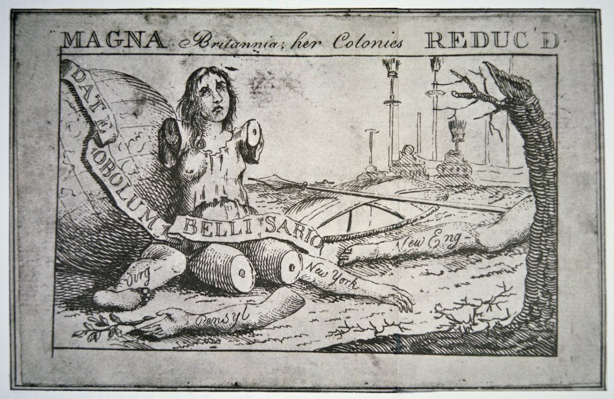 Magna Britannia: le sue colonie ridotte da Benjamin Franklin