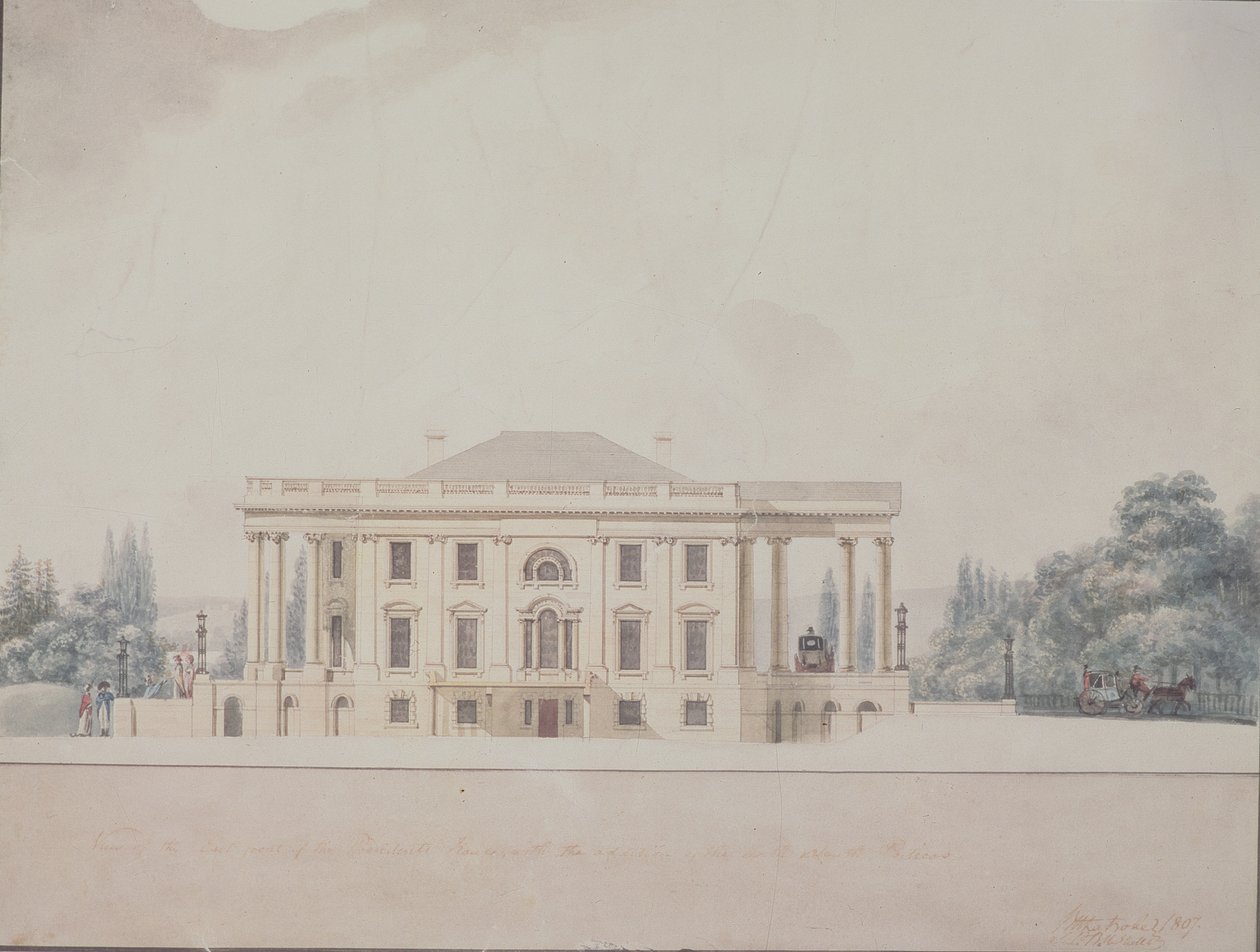 Il portico sud della Casa del Presidente, 1807 da Benjamin Henry Latrobe