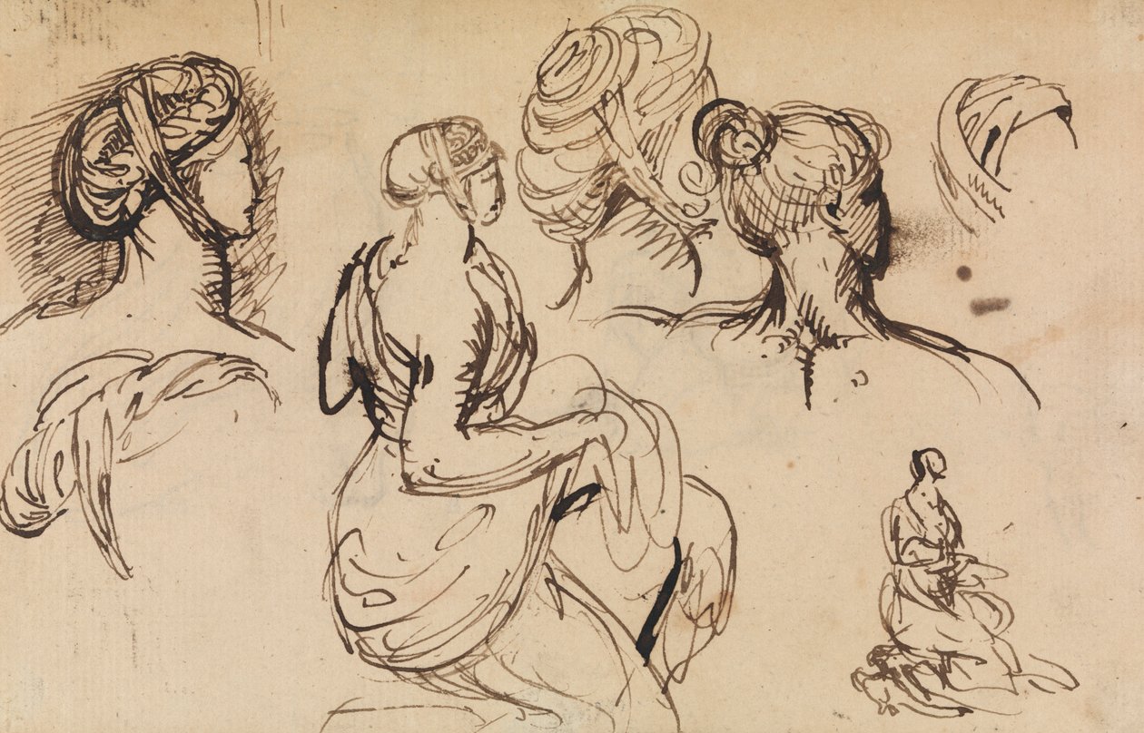 Studio di figure di donne e delle loro acconciature da Benjamin Robert Haydon