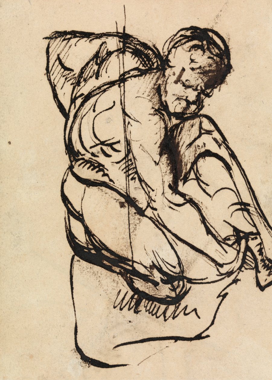 Studio di figura di un maschio nudo da Benjamin Robert Haydon