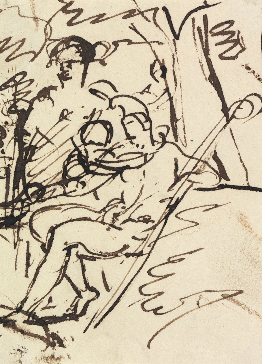 Studio di figura di un soldato sdraiato da Benjamin Robert Haydon