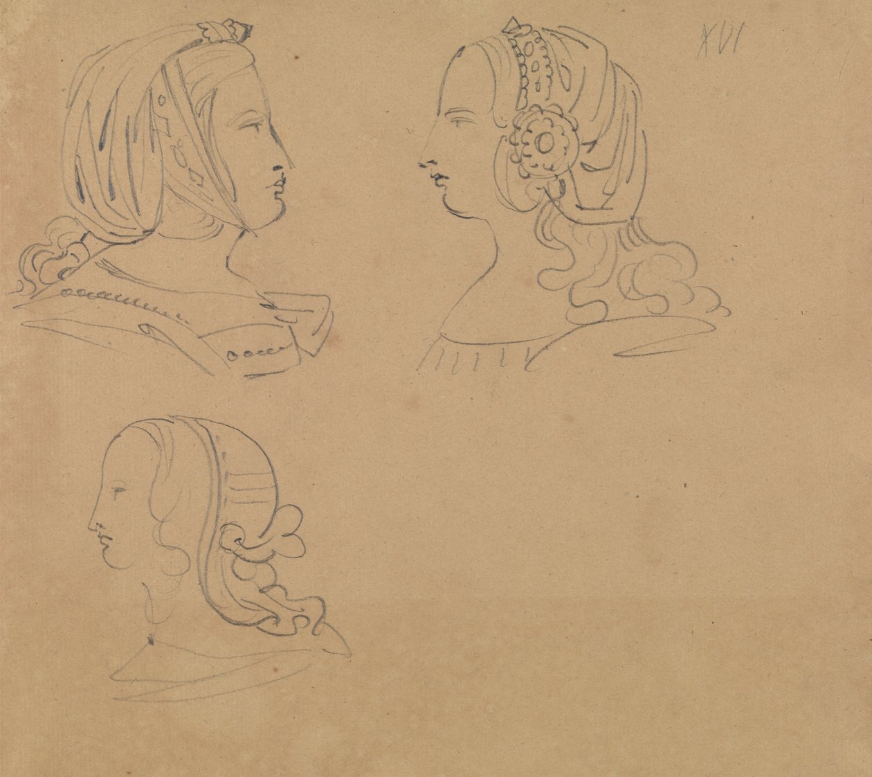 Studi di Ritratto di Donne con Vari Copricapi da Benjamin Robert Haydon