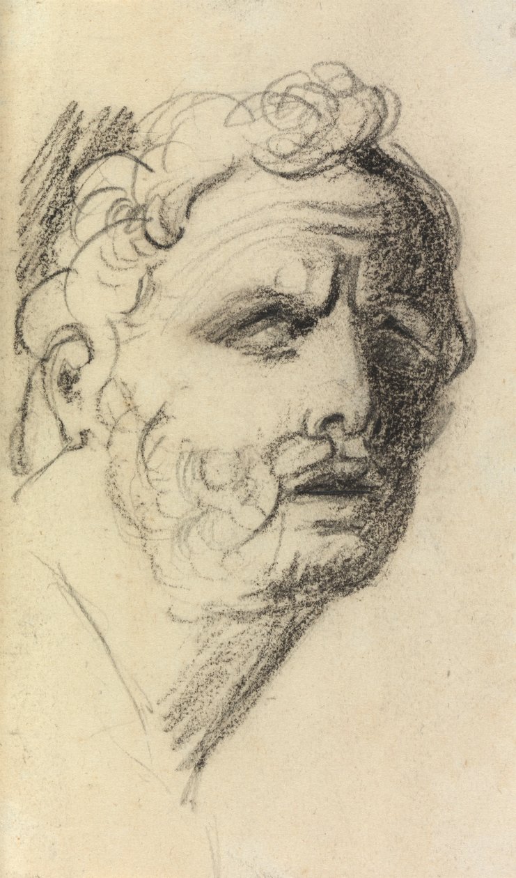 Studio di ritratto di un uomo da Benjamin Robert Haydon