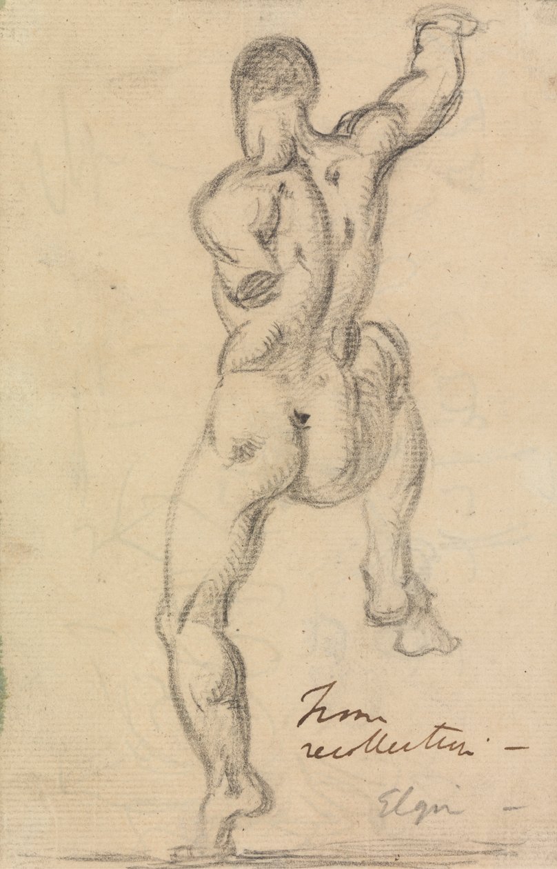 Studio di figura maschile nuda vista da dietro da Benjamin Robert Haydon
