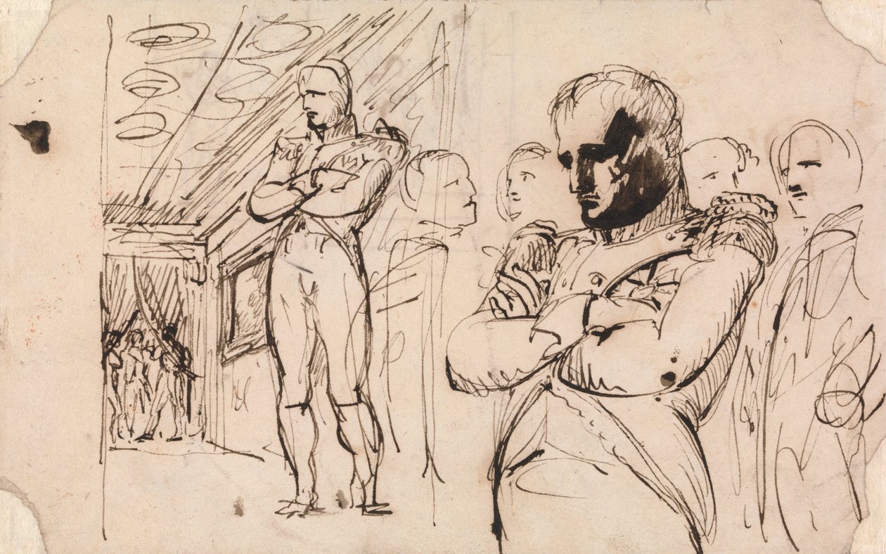 Studi di Napoleone, braccia incrociate, con altre figure da Benjamin Robert Haydon
