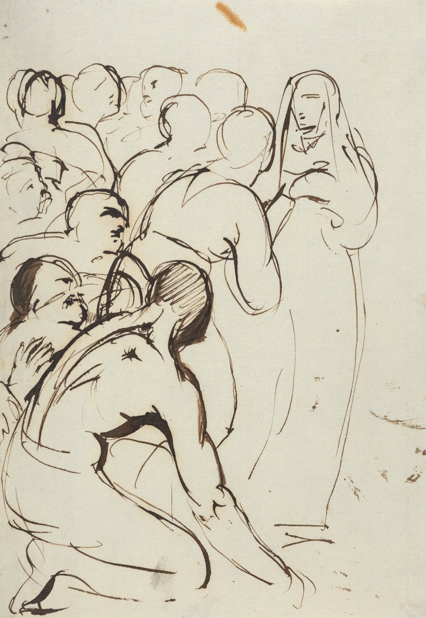 Studio di un Gruppo di Figure, Inginocchiate e in Piedi da Benjamin Robert Haydon