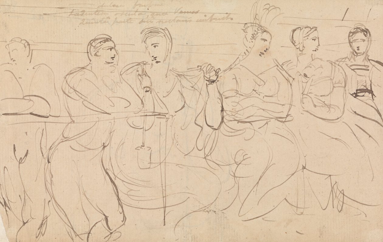 Studio di un gruppo di persone che parlano da Benjamin Robert Haydon