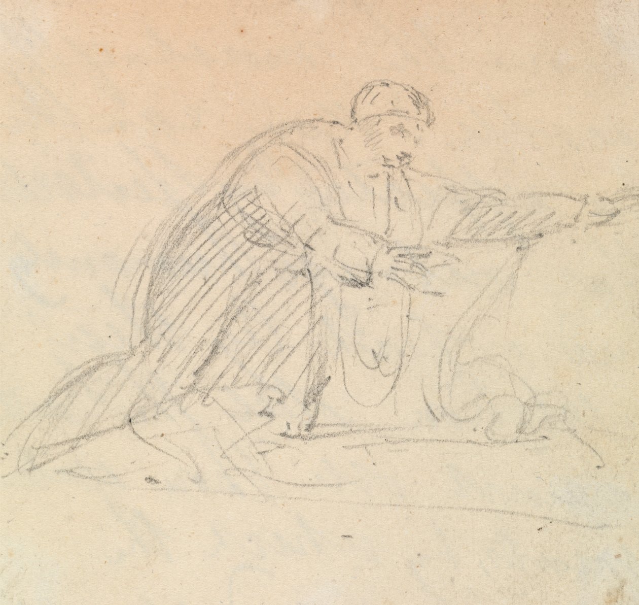 Studio di un uomo in ginocchio da Benjamin Robert Haydon