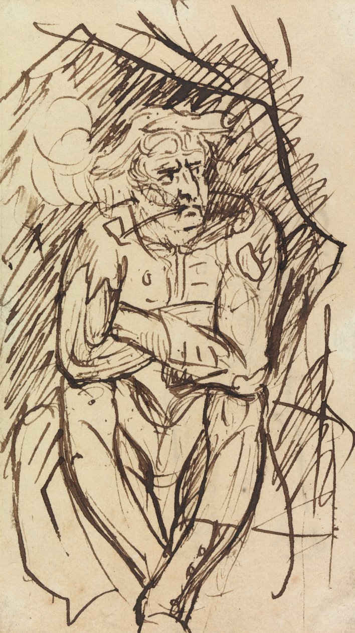 Studio di un uomo seduto che fuma una pipa da Benjamin Robert Haydon