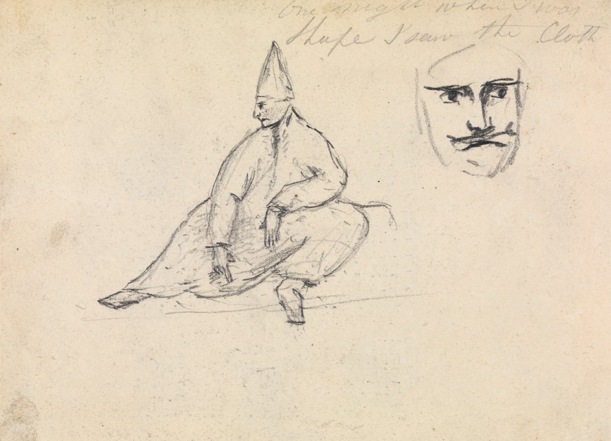 Studio di un Uomo Seduto, con Cappello a Punta da Benjamin Robert Haydon