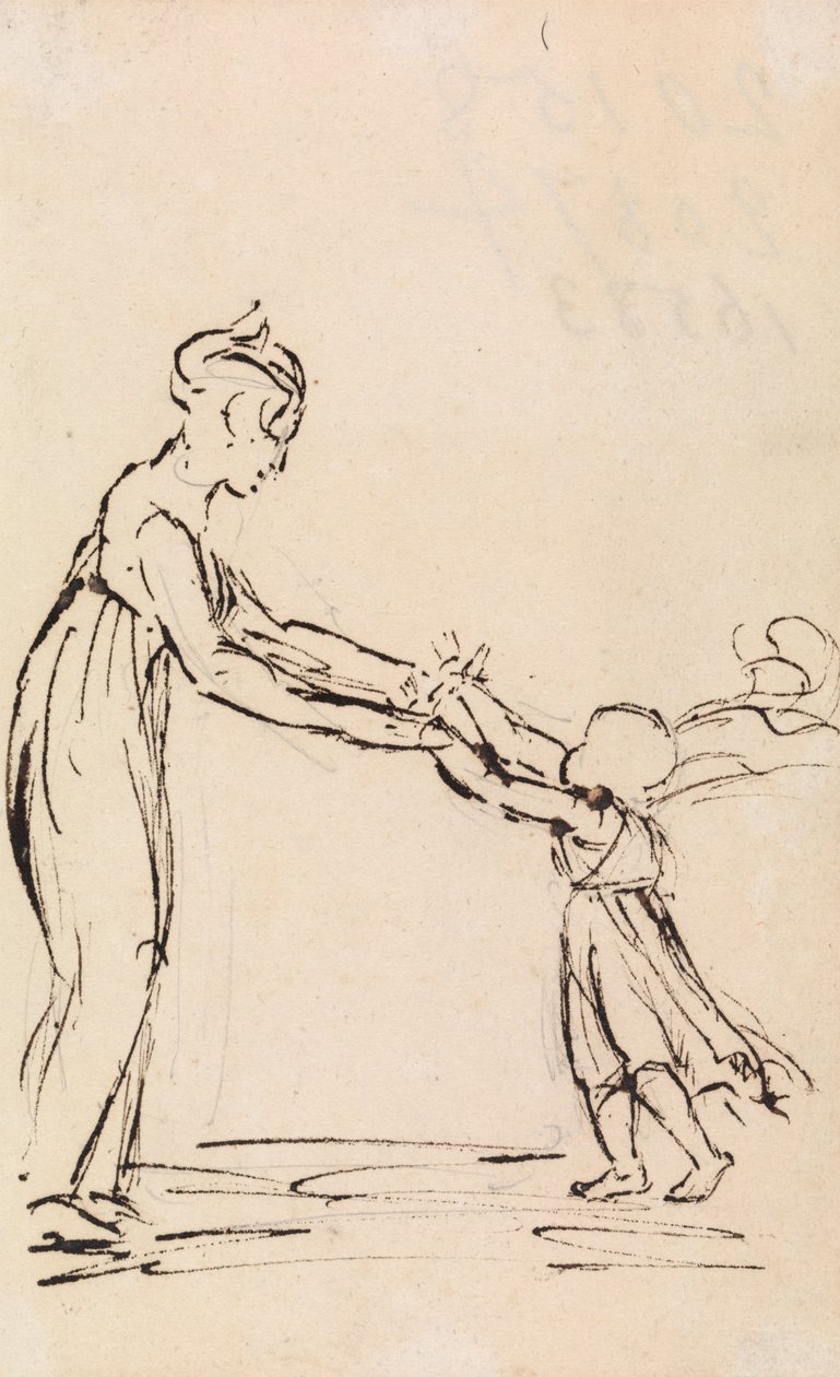 Studio di una donna e un bambino che giocano da Benjamin Robert Haydon
