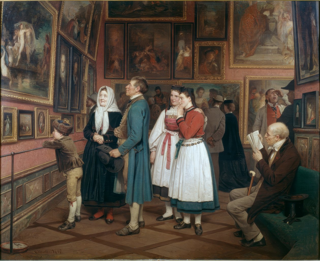 Contadini nel museo da Benjamin Vautier