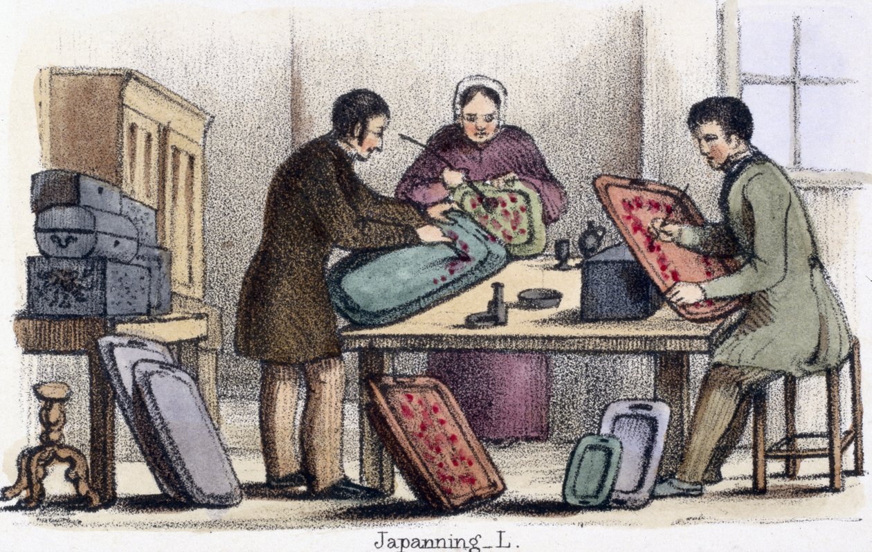 Laccatura, da La cocciniglia e gli insetti della lacca in Illustrazioni grafiche di animali - Mostrando la loro utilità per l