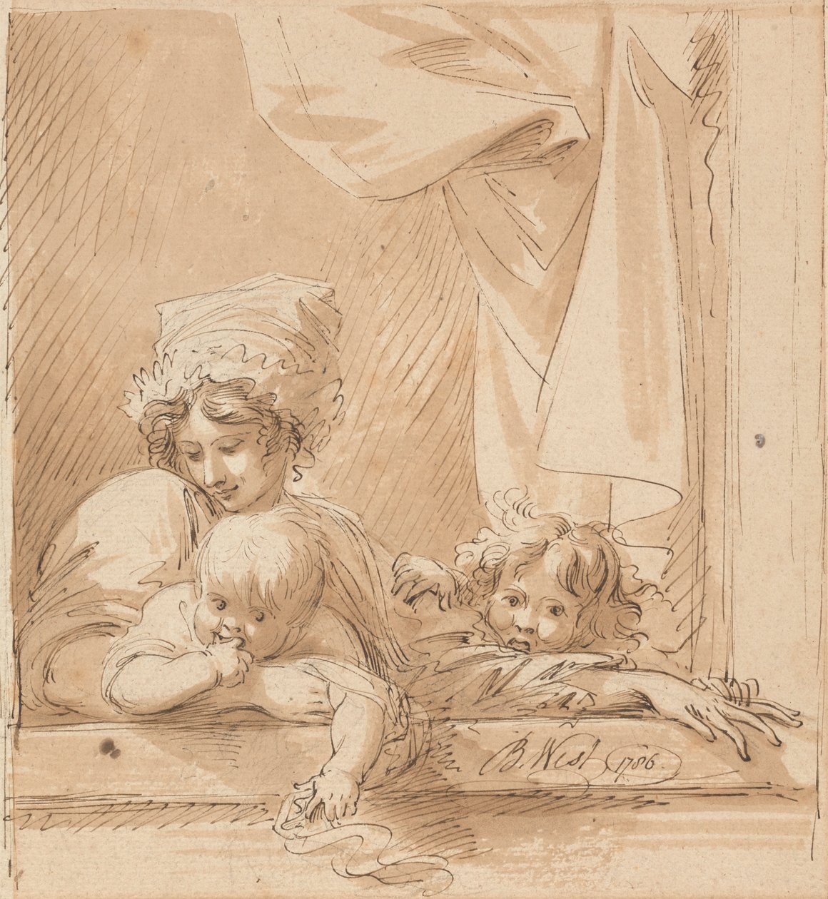 Una Madre e Due Bambini da Benjamin West