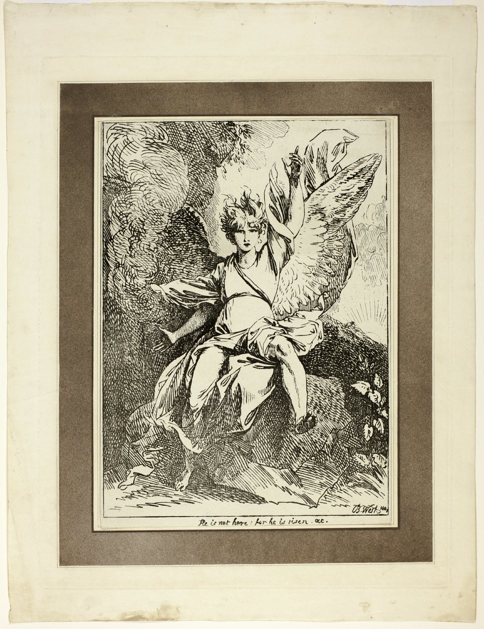 Angelo della Resurrezione, dal primo numero di Specimens of Polyautography da Benjamin West