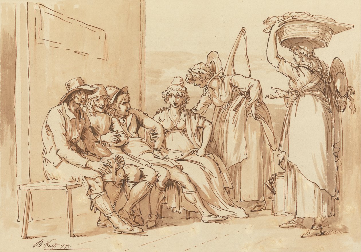 Personaggi nelle strade di Londra da Benjamin West