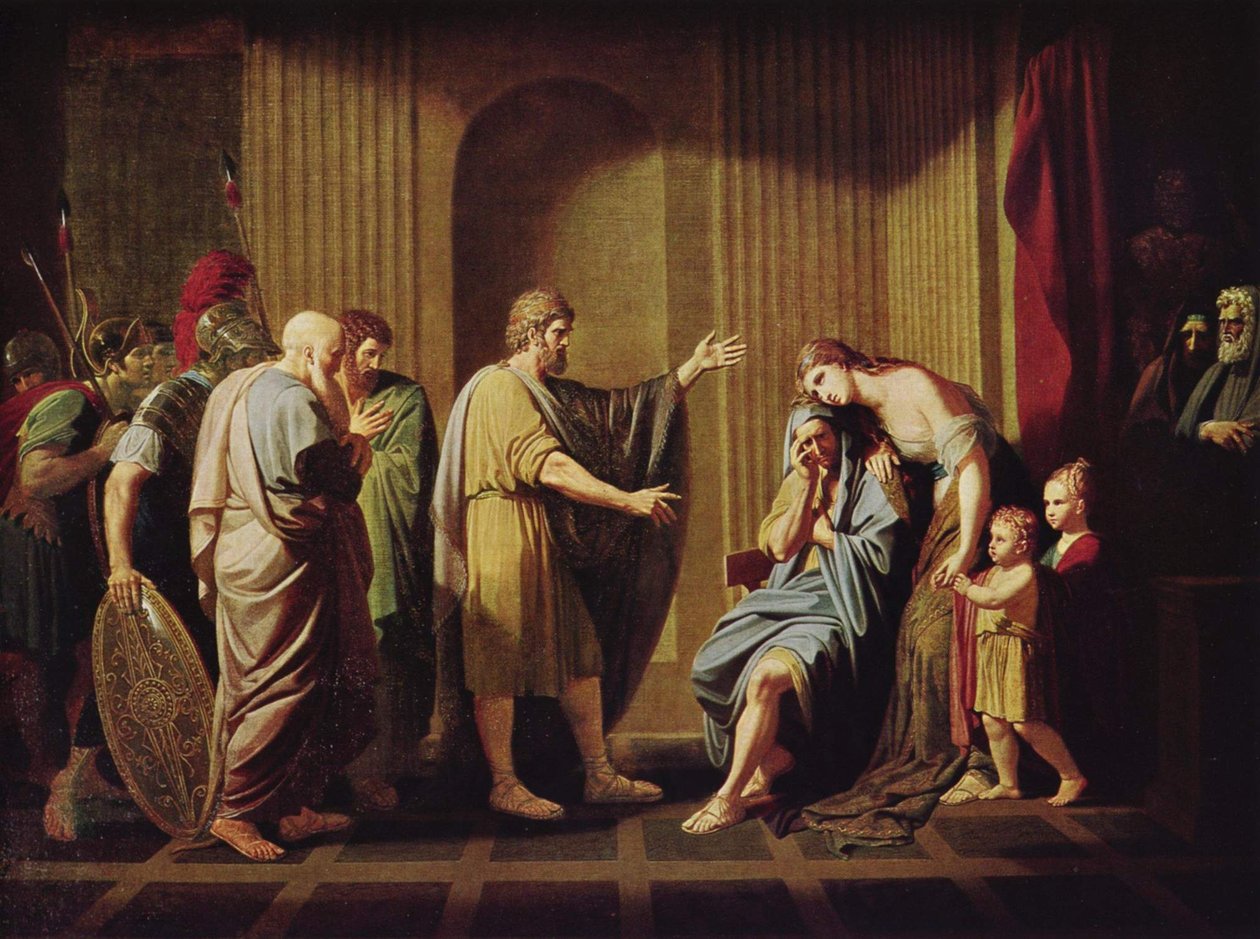 Cleombrotus viene messo al bando da Leonida II, re di Sparta da Benjamin West