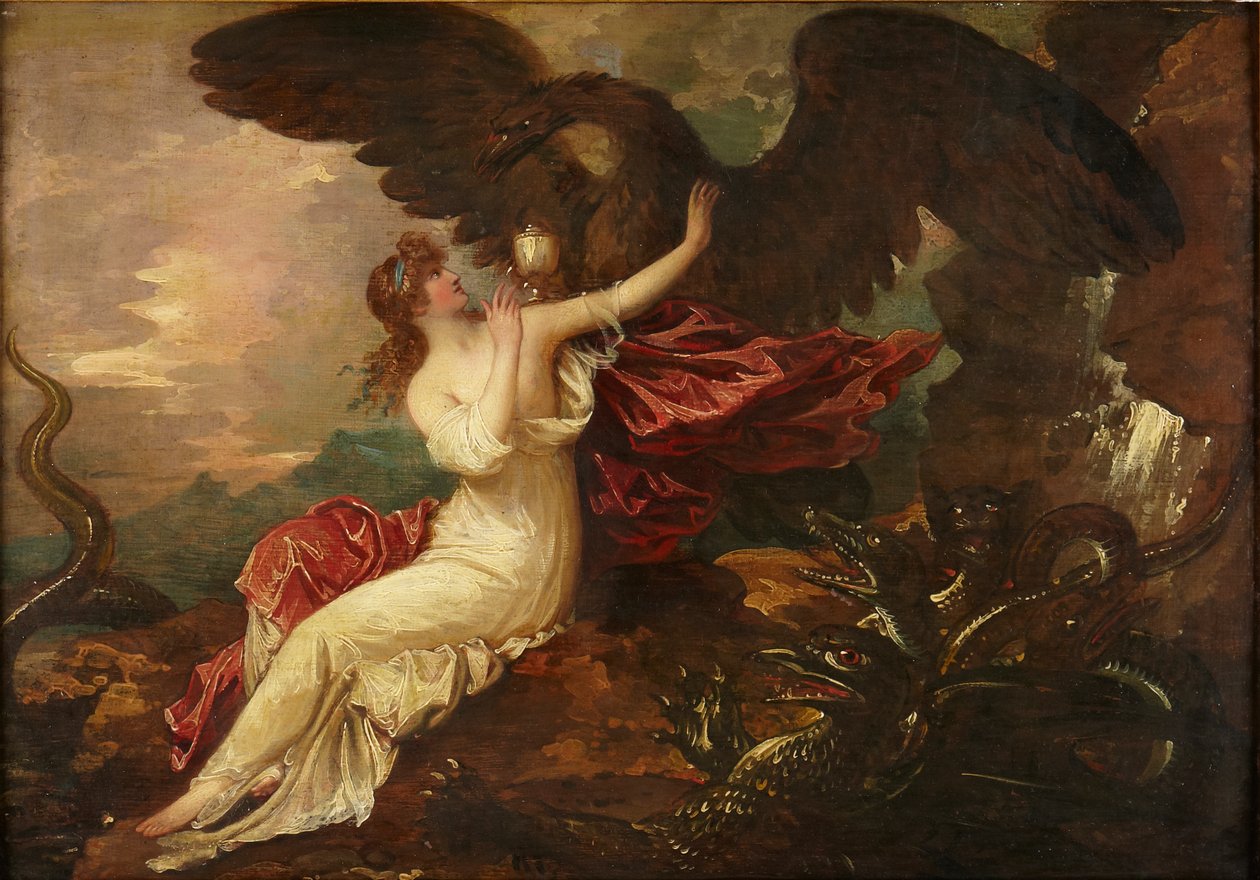 Aquila che porta la coppa a Psiche da Benjamin West