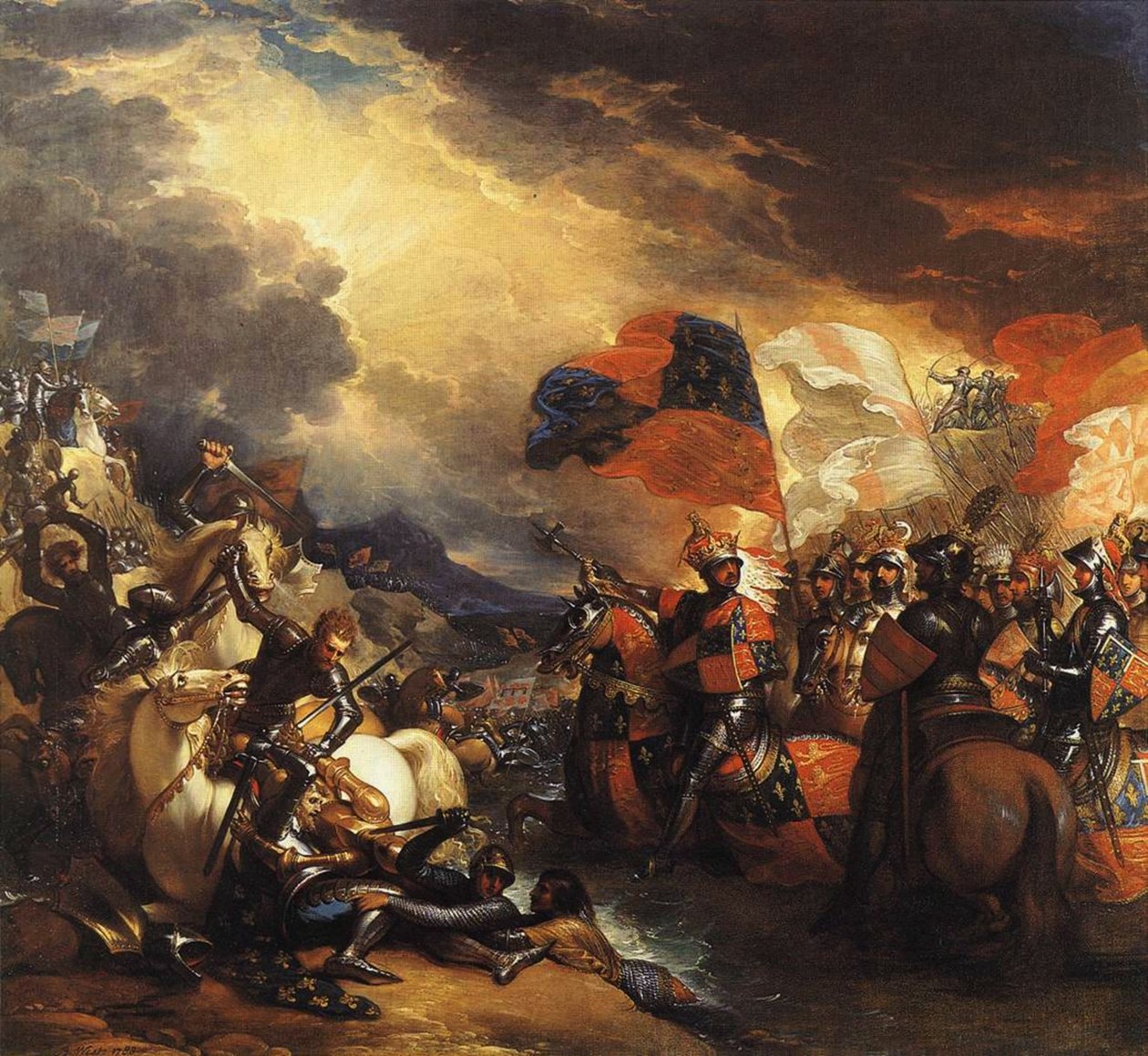 Edoardo III attraversa la Somme da Benjamin West