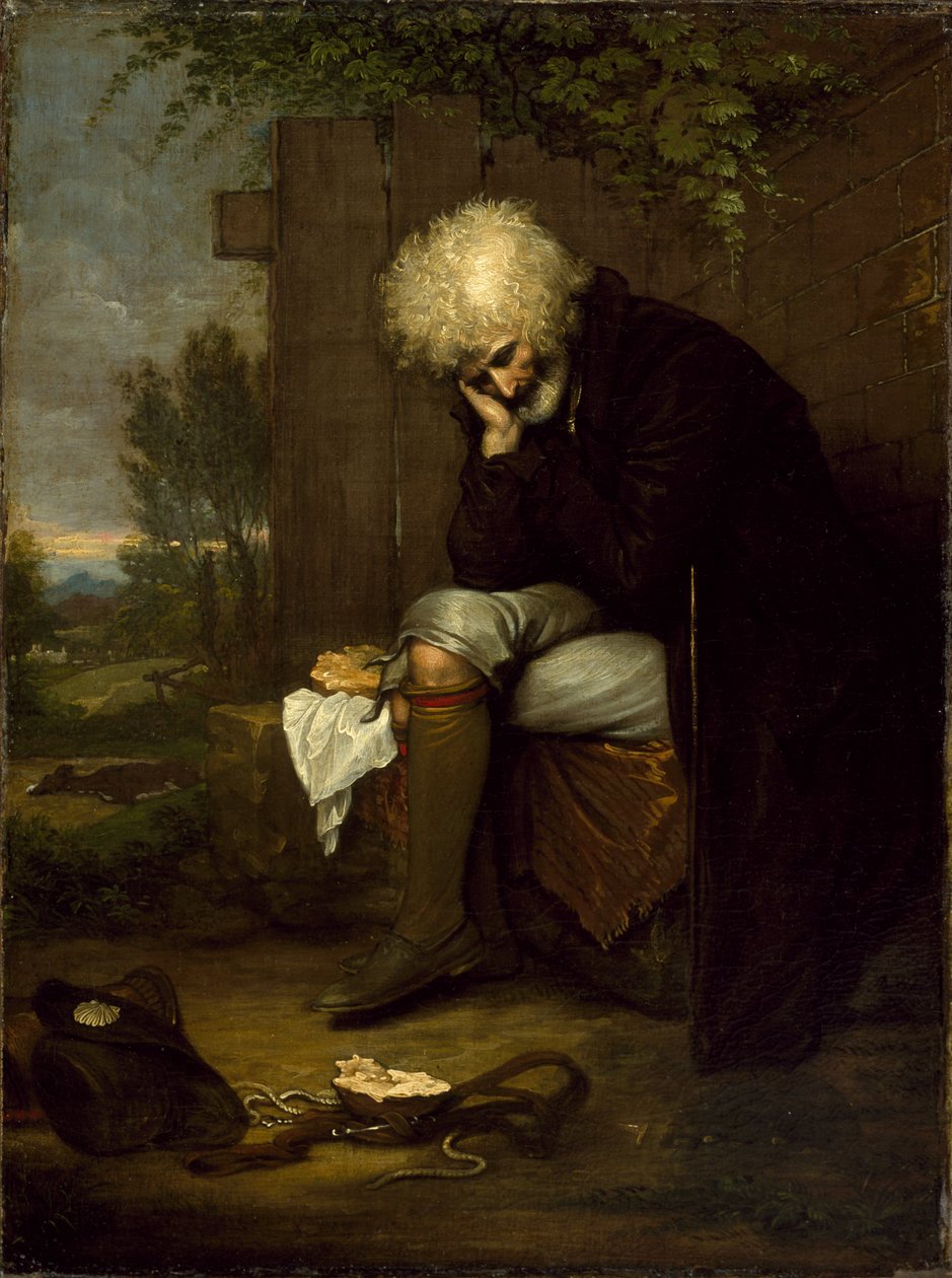 Il pellegrino che piange il suo asino morto da Benjamin West