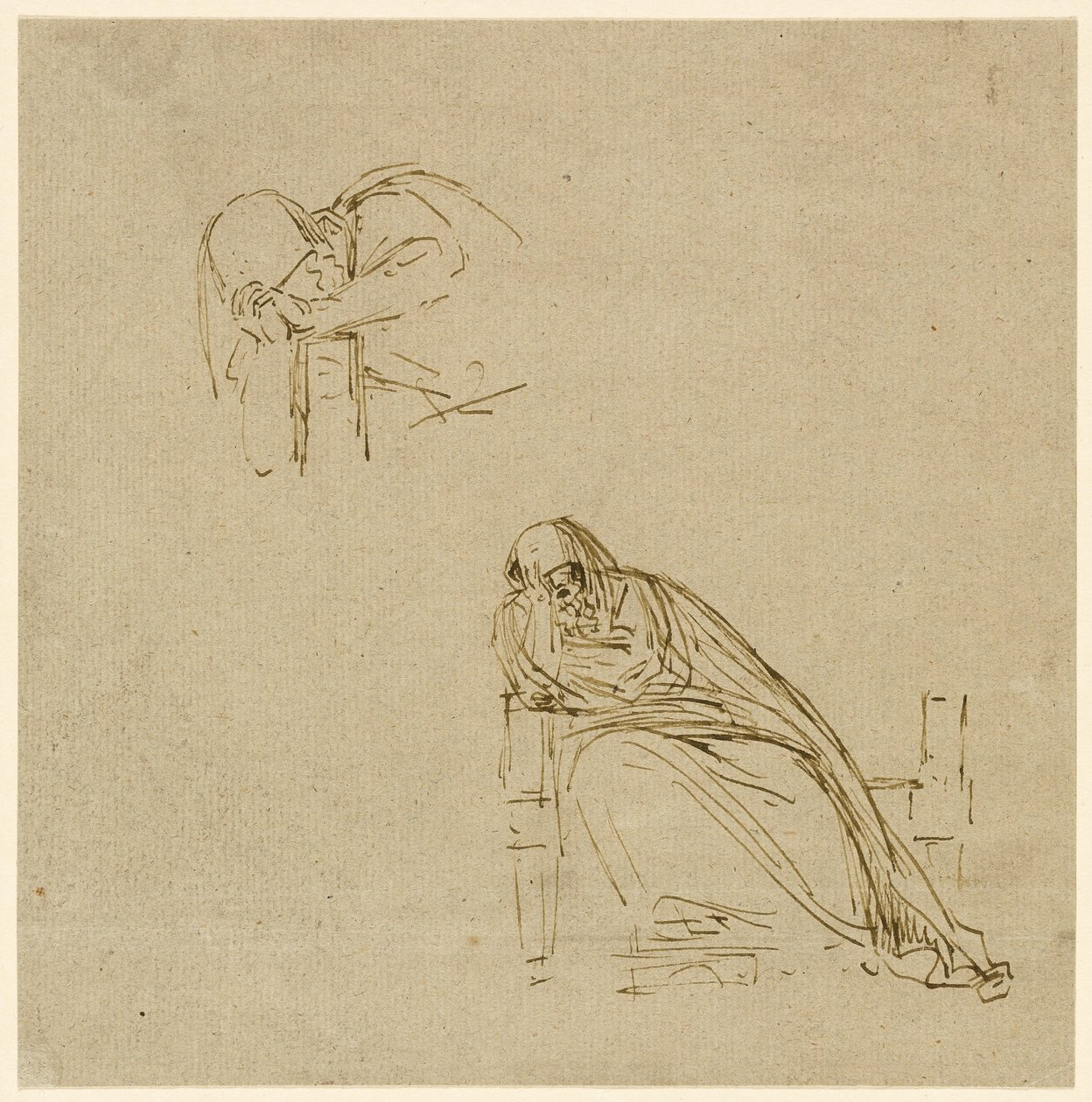 Due schizzi di donna piangente da Benjamin West