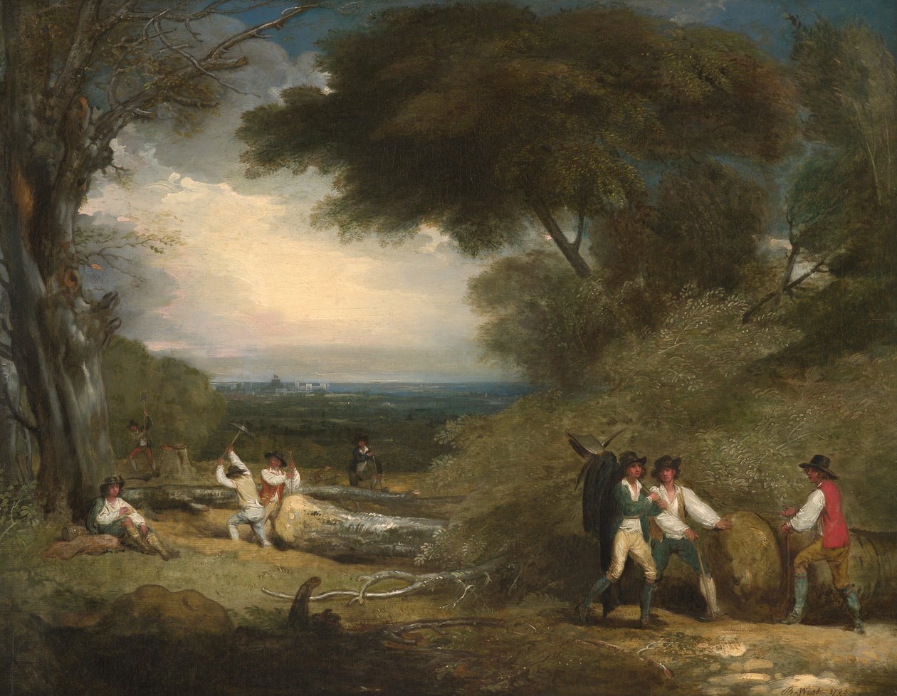Boscaioli nel Windsor Great Park da Benjamin West