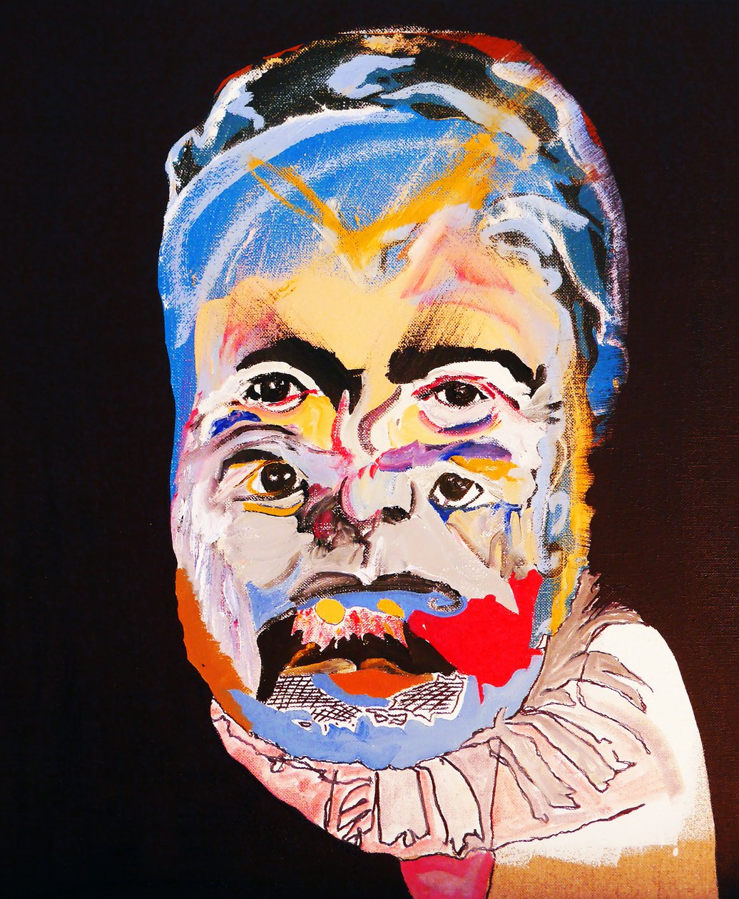 50 grandi scrittori della storia: Ernest Hemingway, 2015 (olio e acrilico su tela) da Benoit Erwann Boucherot