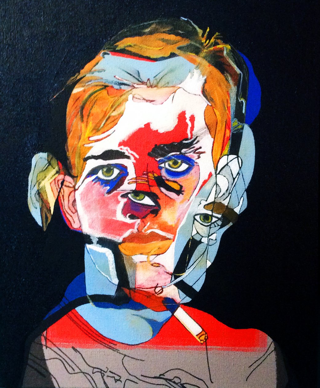 50 grandi scrittori della storia: Jack Kerouac, 2015 (olio e acrilico su tela) da Benoit Erwann Boucherot