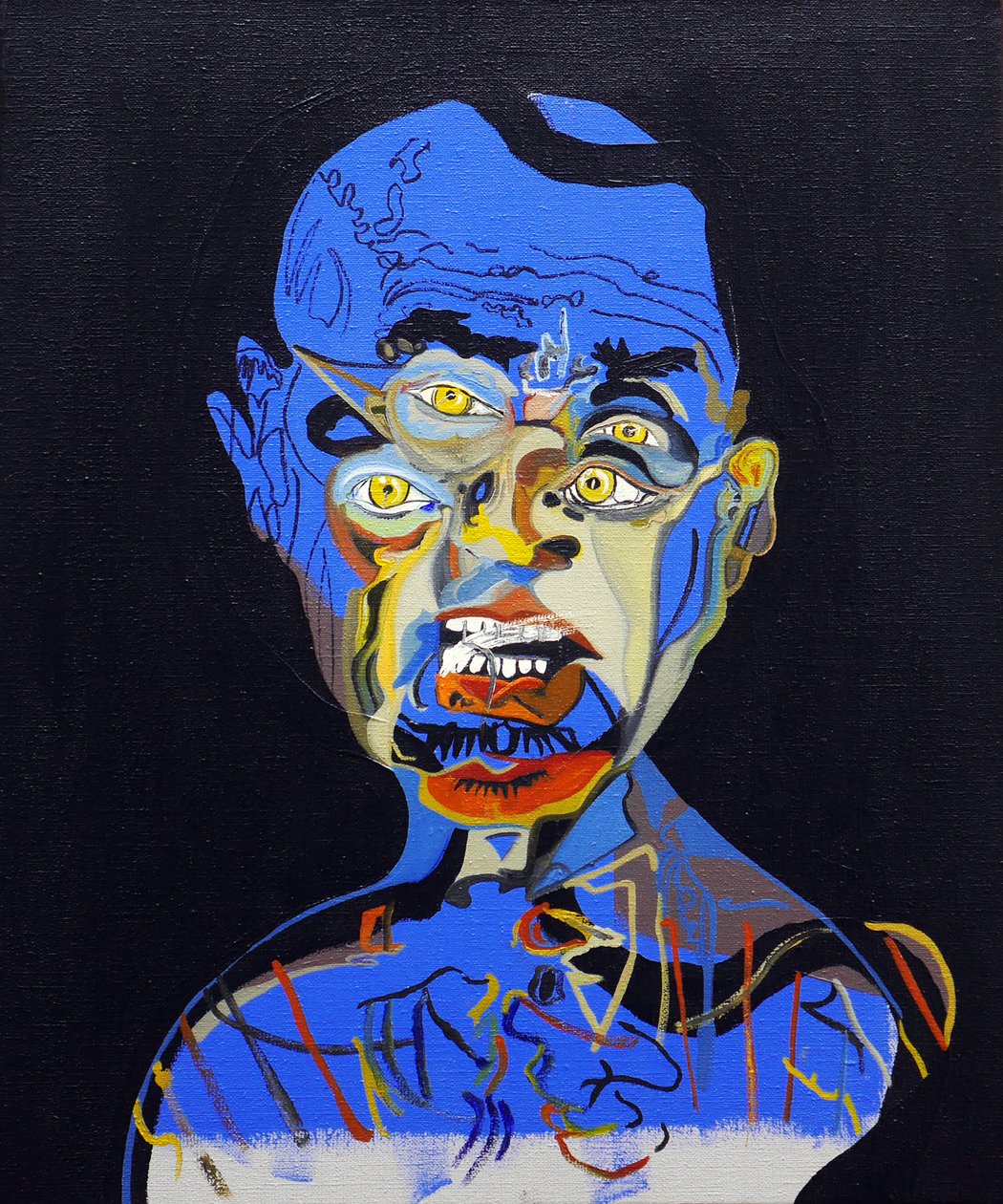50 grandi scrittori della storia: James Ellroy, 2015 (olio e acrilico su tela) da Benoit Erwann Boucherot