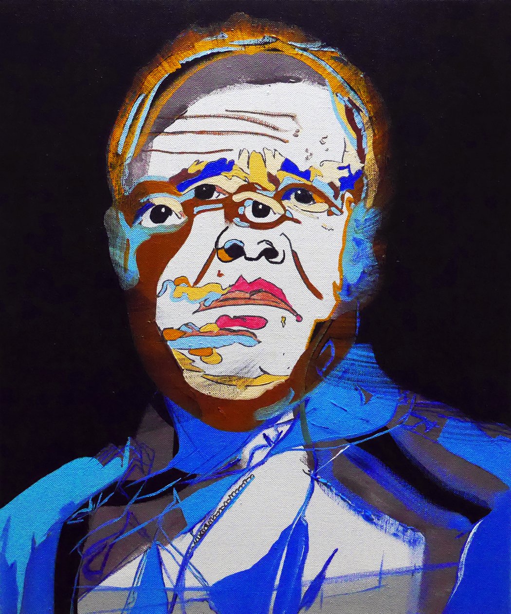 50 grandi scrittori della storia: Jean Genet, 2015 (olio e acrilico su tela) da Benoit Erwann Boucherot