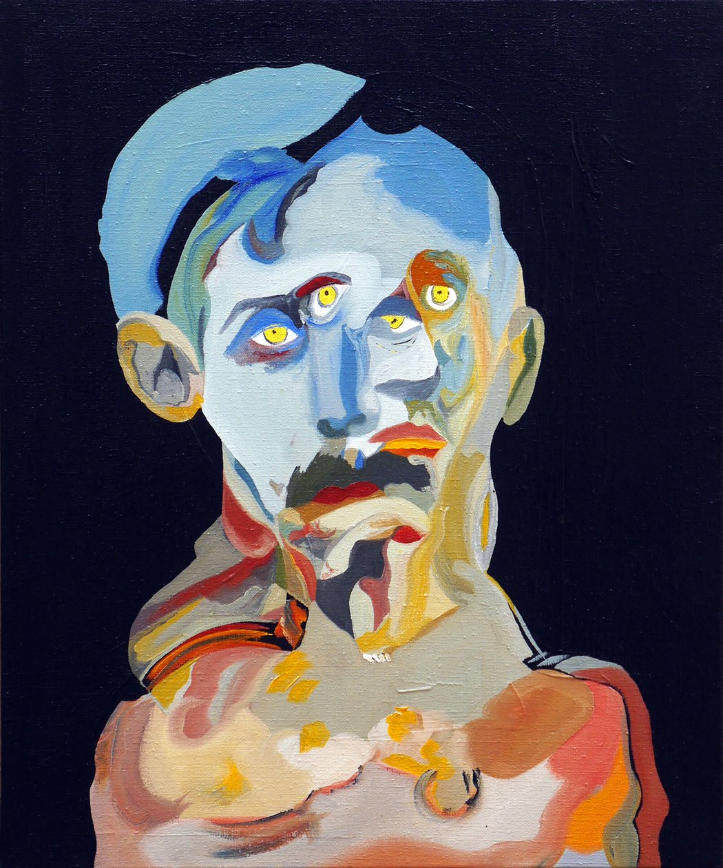 50 grandi scrittori della storia: Marcel Proust, 2015 (olio e acrilico su tela) da Benoit Erwann Boucherot