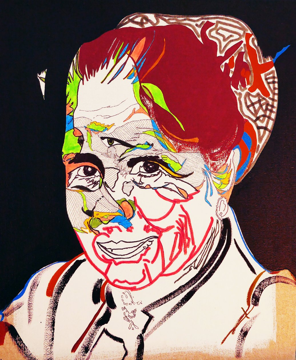 50 Grandi scrittori della storia: Marguerite Yourcenar, 2015 (olio e acrilico su tela) da Benoit Erwann Boucherot