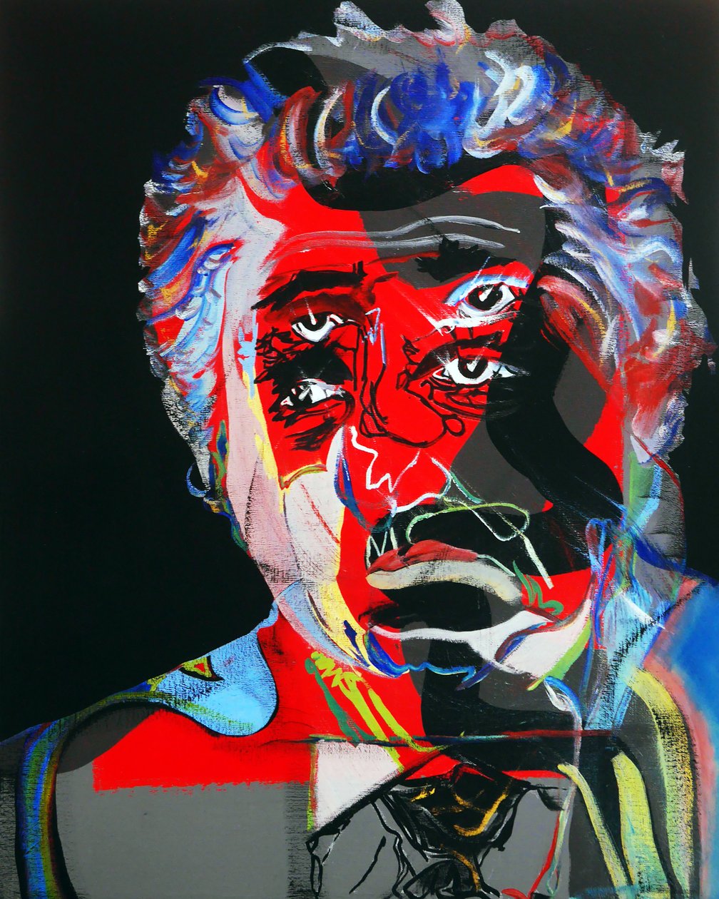 50 Grandi scrittori della storia: Octavio Paz, 2015 (olio e acrilico su tela) da Benoit Erwann Boucherot