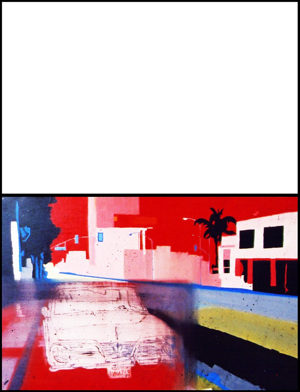 Auto californiana su striscia californiana, 2003 (olio su 2 tele giustapposte) da Benoit Erwann Boucherot