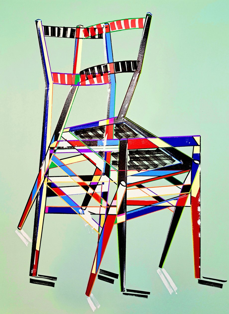 Chaise - superleggera, dopo Gio Ponti, 2016 (olio su tela di lino) da Benoit Erwann Boucherot