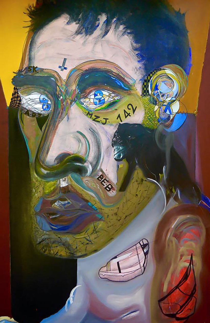 Ultimo autoritratto prima del Messico, 2015 (olio e acrilico su tela) da Benoit Erwann Boucherot