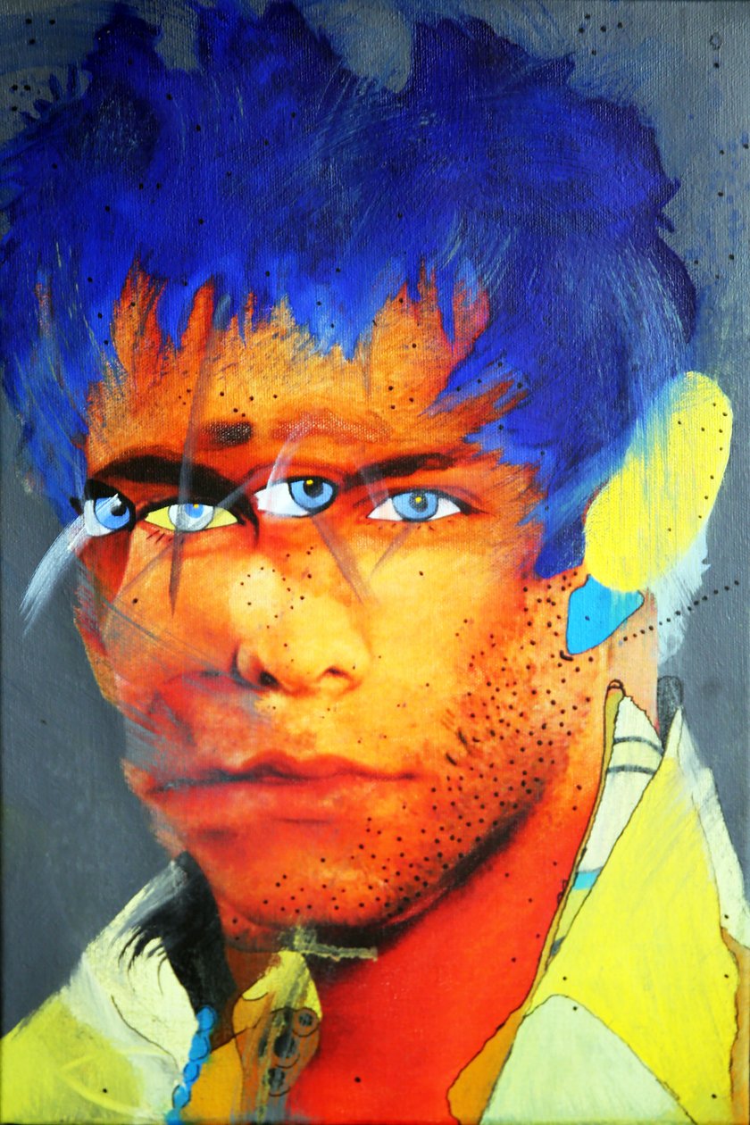 Morgan e io 3, 2015 (olio su tela stampata) da Benoit Erwann Boucherot