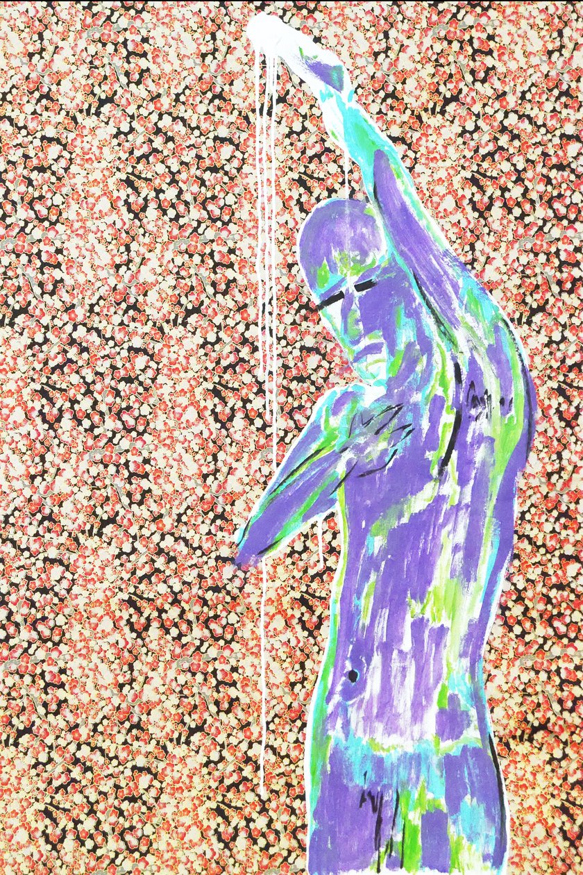 Passager 14, 2020 (acrilico su carta giapponese serigrafata) da Benoit Erwann Boucherot