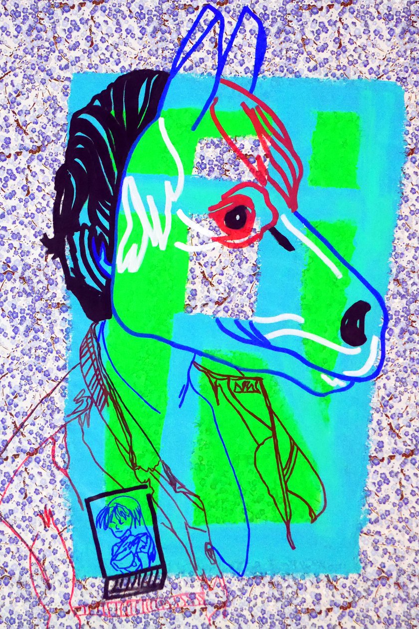 Passager 18, 2020 (acrilico su carta giapponese serigrafata) da Benoit Erwann Boucherot