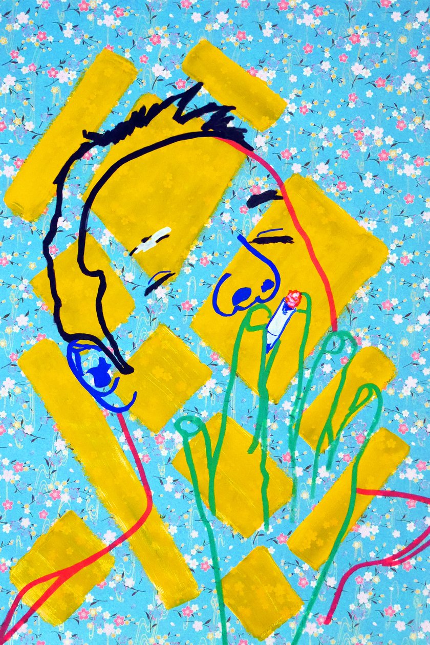 Passager 19, 2020 (acrilico su carta giapponese serigrafata) da Benoit Erwann Boucherot